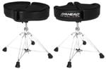 Ahead Spinal G Deluxe Drum Throne Black 4 Leg Base Front View